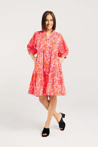 Seduce: SEDUCE EILEEN DRESS - ABSTRACT BLUSH