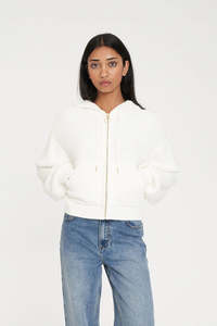 HUFFER SIGNATURE KNIT HOOD - CHALK