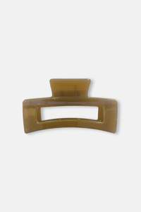 STELLA + GEMMA RECTANGLE HAIR CLAW - TRANSPARENT CARAMEL