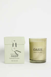 Candles Diffusers: AMONG THE BRAVE OASIS HONEYSUCKLE JASMINE 250G SOY CANDLE GREEN