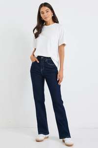 Vogue Denim: STORIES BE TOLD FARAH INDIGO HIGH RISE SLIM STRAIGHT JEAN
