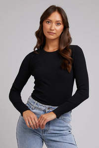 SILENT THEORY RIB LONG SLEEVE - BLACK