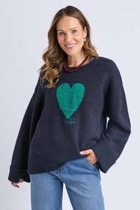 Elm: ELM INTARSIA HEART KNIT - NAVY