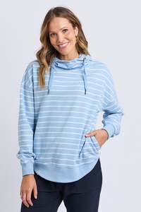 Elm: ELM LOUNGER SCOOP HOODIE - STRIPE