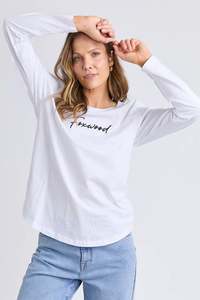 FOXWOOD SIGNATURE LONG SLEEVE TEE - WHITE
