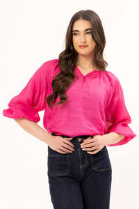 LEILA + LUCA JADE TOP - HOT PINK