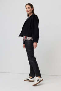 MARCO POLO PANELLED WAX COATED JEAN - BLACK