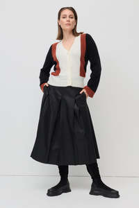 Vogue Skirts: MARCO POLO WAX COATED SKIRT - BLACK