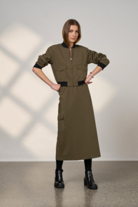 Vogue Skirts: MADLY SWEETLY CAVALRY SKIRT - KHAKI