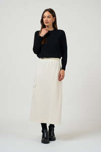 MADLY SWEETLY CAVALRY SKIRT - VANILLA