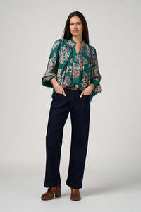 Loobies Story: LOOBIES STORY VERSAILLES BLOUSE - EVERGREEN MULTI