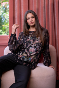 LOOBIE'S STORY ANTOINETTE TOP - BLACK