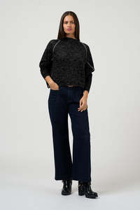 LOOBIE'S STORY ASTORIA BATWING SWEATER - BLACK