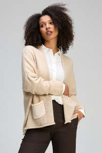 Z&P BLOOM BACK CARDI - MINK