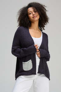 Z&P BLOOM BACK CARDI - INK