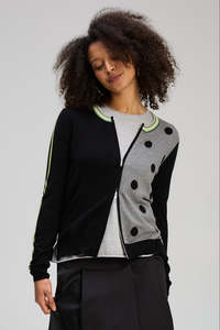 Z&P STRIPE SPOT ZIP UP - BLACK