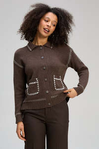 Z&P TAILORED CARDI - COCOA