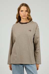 Womens Must Haves: SILENT THEORY FOUNDATION STRIPE L/S TEE - CHOCOLATE