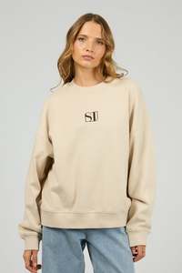 Womens Hoods Sweats: SILENT THEORY LUXE CREW - CHALK