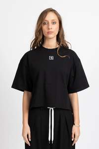 Womens Tees: FEDERATION YESTERDAY TEE CUBE - BLACK