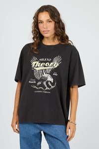 Womens Tees: SILENT THEORY DYSTOPIA TEE - WASHED BLACK