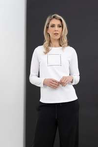Womens Tees: STYLE X LAB BOX TEE - WHITE/BLACK