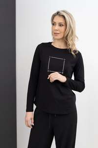Womens Tees: STYLE X LAB BOX TEE - BLACK/WHITE