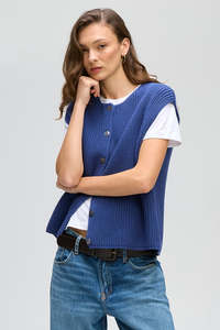 LD & CO RIBBED VEST - BLUEBELL