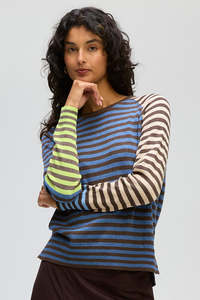 Ld Co: LD & CO RETRO BANDS CREW - COCOA