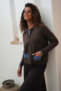 Ld Co: LD & CO ZIP THROUGH JACKET - COCOA