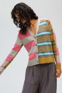 Ld Co: LD & CO GROOVE STRIPE CARDI - MARLE