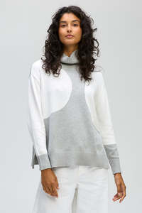 Ld Co: LD & CO SPOT ON ROLL NECK - GREY MARLE