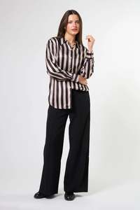 Vogue Tops: STELLA + GEMMA TILDA SHIRT - LIQUORICE