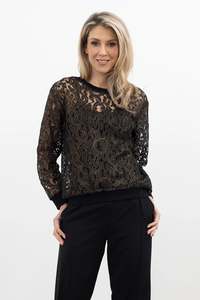 Vogue Tops: STYLE X LAB STORMY CHIC TOP GOLD LACE