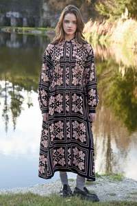 Vogue Dresses: COOP CINCH FOREVER COAT DRESS - BLACK & PINK
