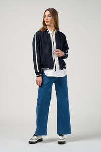 Vogue Coats Jackets: MADLY SWEETLY TRAX REVERSIBLE JACKET - NAVY/VANILLA