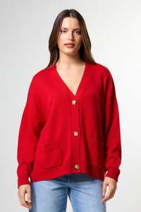 STELLA + GEMMA BENTLEY CARDIGAN - ROUGE