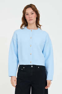 HUFFER ELLE CROP CARDIGAN - ICEBERG