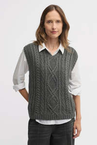YARRA TRAIL RATIONALE KNIT VEST - CHARCOAL MARLE