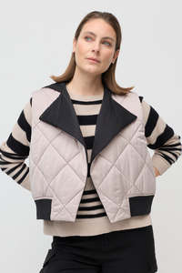 MARCO POLO GROUND STROKES SWEATER - BLACK/STONE