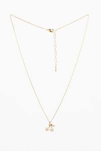 STELLA + GEMMA NECKLACE - GOLD CRYSTAL CHERRIES