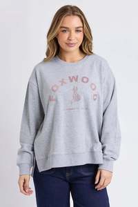 Foxwood 1: FOXWOOD EFFORTLESS CONTRAST CREW - GREY MARLE