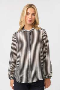 Vogue Tops: STELLA + GEMMA FAYE BLOUSE - BLACK AND WHITE STRIPE