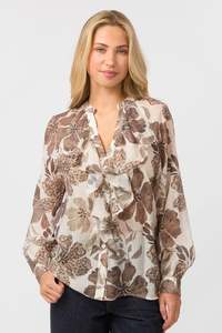 STELLA + GEMMA GINA BLOUSE - BROWN FLORAL