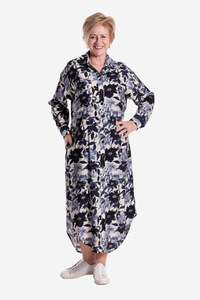 JELLICOE LONG SHIRT DRESS - MIDNIGHT PORCELAIN