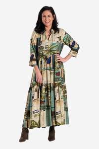 JELLICOE COLLAR TIERED DRESS - POSTAGE PRINT