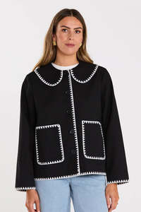 Vogue Coats Jackets: THING THING STITCHLINE JACKET - BLACK