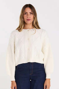 THING THING FLOURISH CARDIGAN - MILKY BAR