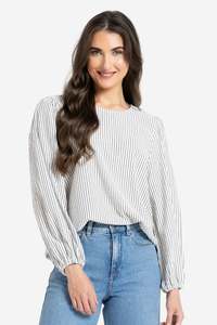 Vogue Tops: SEEKING LOLA BRILLIANCE BLOUSE - STRIPE
