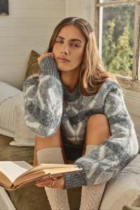 Vogue Cardigans Sweaters: ALL ABOUT EVE ZOIA KNIT CREW - CHARCOAL